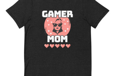 Gamer Mom Shirt, Heart Shirt, Support Women in Games, Gift for Mom, Gift for Wife, Plus Sizes, Unisex T-Shirt