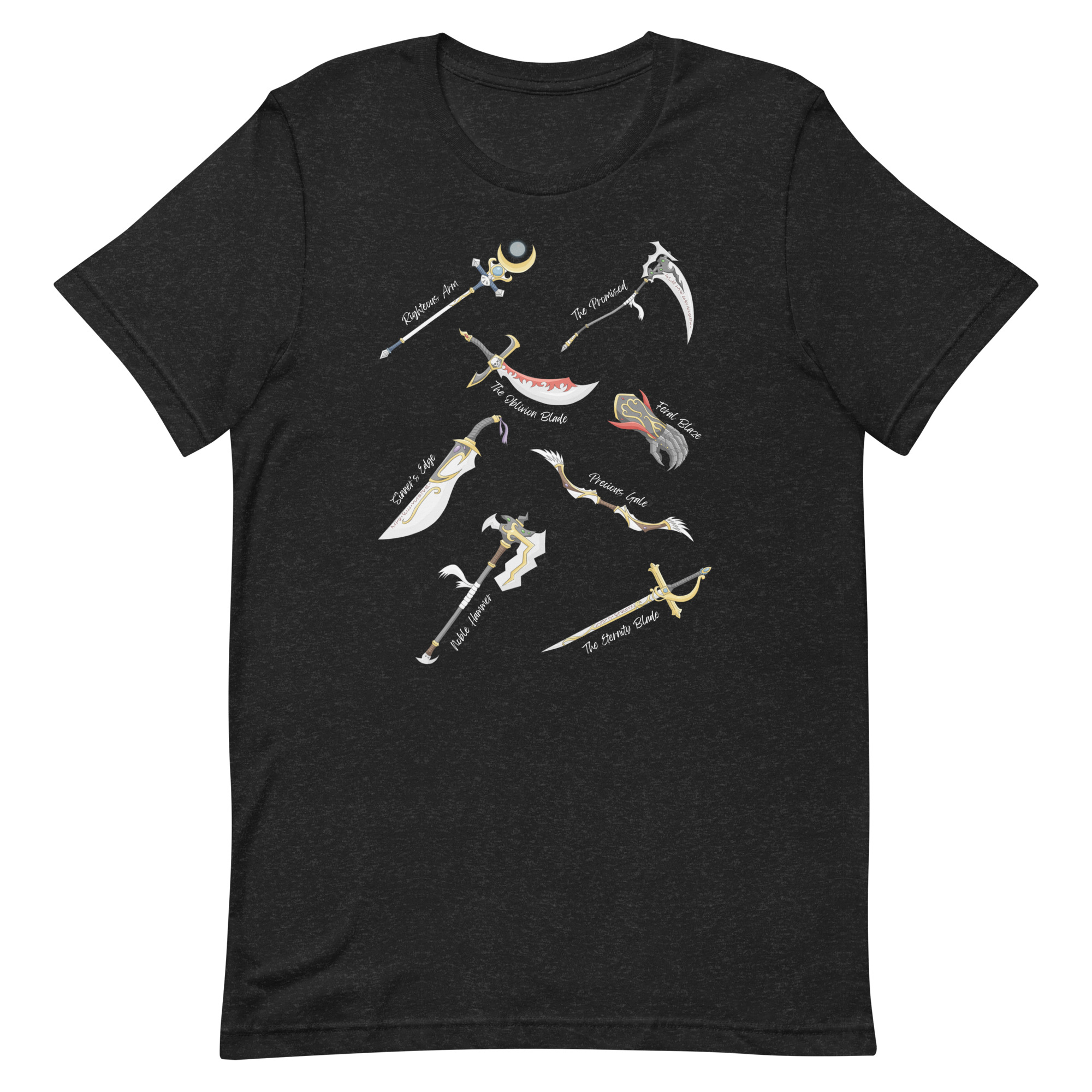 Fantasy Weapons Shirt, Memoirs of an Angel, Gaming Shirt, Plus Sizes, Gift for Gamer, Video Game T-shirt, Nerd Shirt, Nerdy Tees