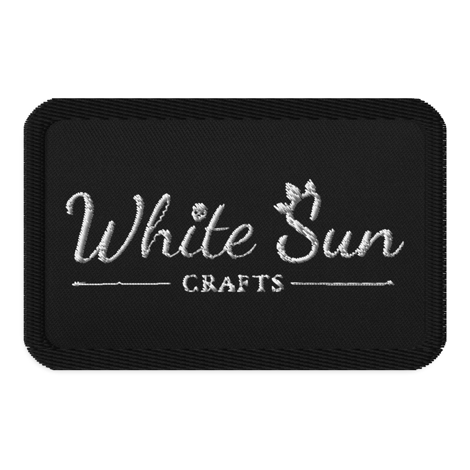 White Sun Crafts Text Logo Embroidered Patch