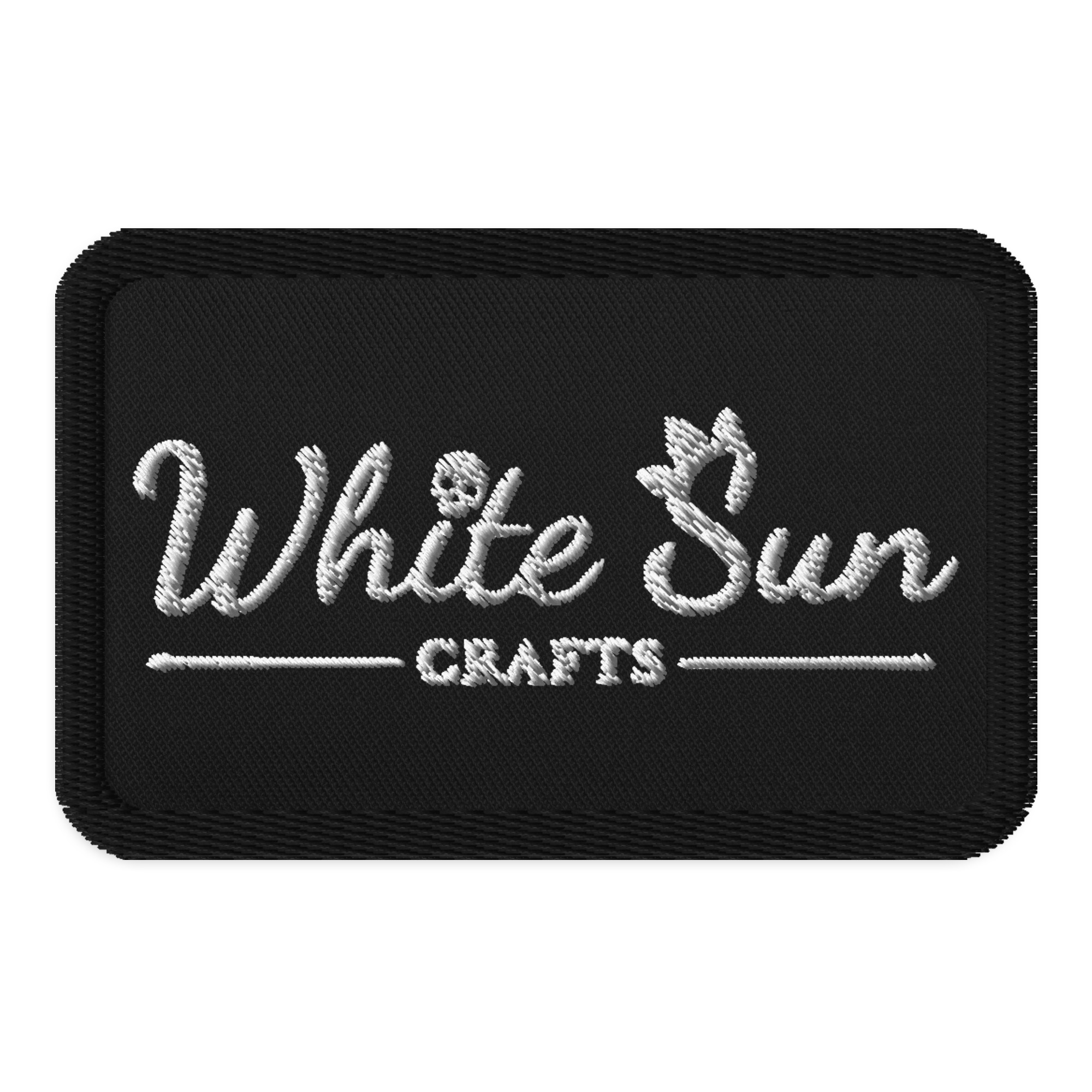 White Sun Crafts Text Logo Embroidered Patch
